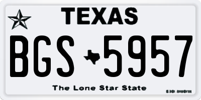 TX license plate BGS5957