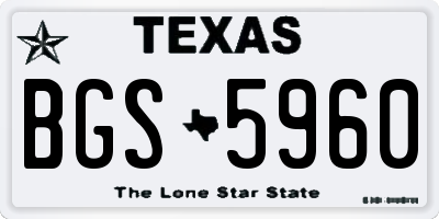 TX license plate BGS5960