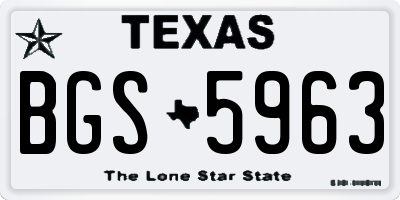 TX license plate BGS5963