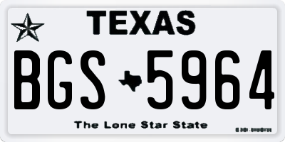 TX license plate BGS5964