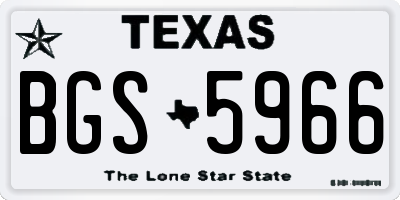 TX license plate BGS5966