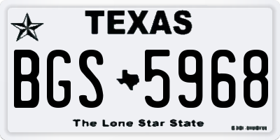 TX license plate BGS5968