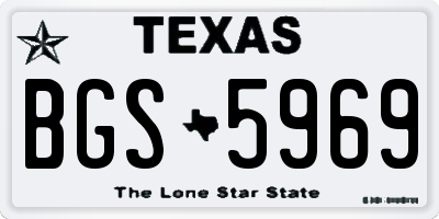 TX license plate BGS5969