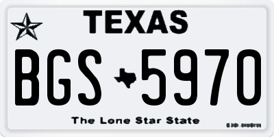 TX license plate BGS5970
