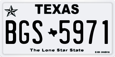 TX license plate BGS5971