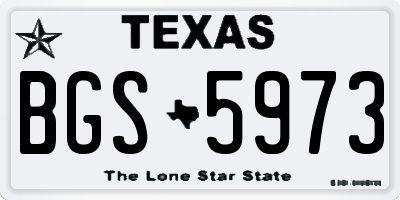 TX license plate BGS5973