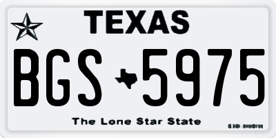 TX license plate BGS5975