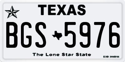 TX license plate BGS5976