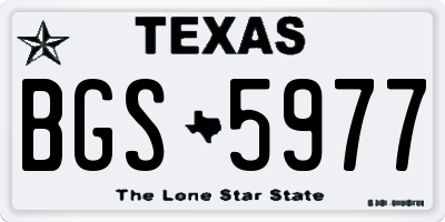 TX license plate BGS5977