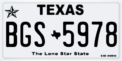 TX license plate BGS5978