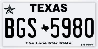 TX license plate BGS5980