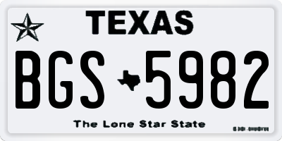 TX license plate BGS5982