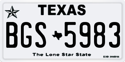 TX license plate BGS5983