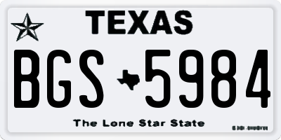 TX license plate BGS5984