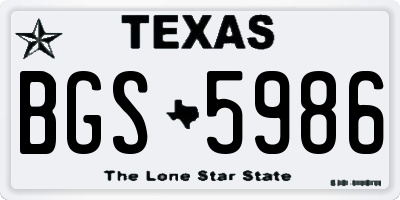TX license plate BGS5986