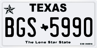 TX license plate BGS5990