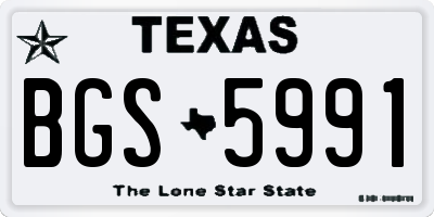 TX license plate BGS5991