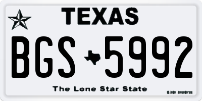 TX license plate BGS5992