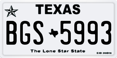 TX license plate BGS5993