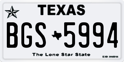 TX license plate BGS5994