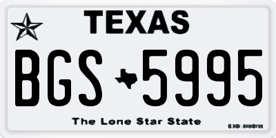 TX license plate BGS5995
