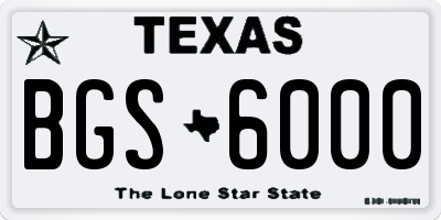 TX license plate BGS6000
