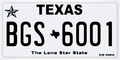 TX license plate BGS6001