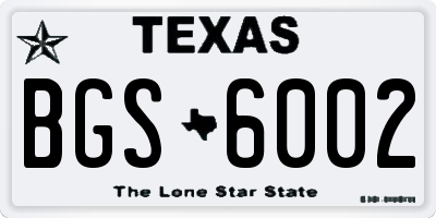 TX license plate BGS6002
