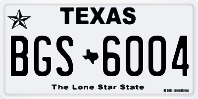 TX license plate BGS6004