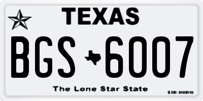 TX license plate BGS6007