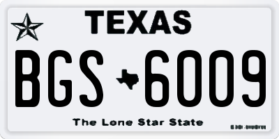 TX license plate BGS6009
