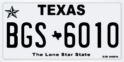 TX license plate BGS6010