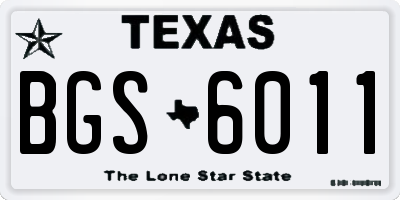 TX license plate BGS6011