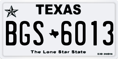 TX license plate BGS6013