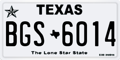 TX license plate BGS6014