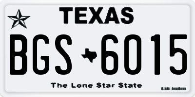 TX license plate BGS6015