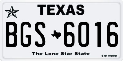 TX license plate BGS6016