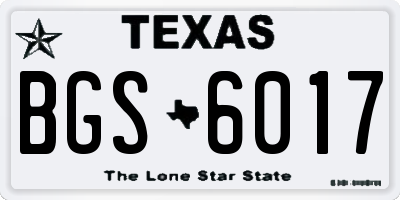 TX license plate BGS6017