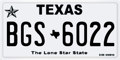 TX license plate BGS6022