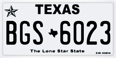TX license plate BGS6023