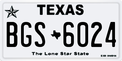 TX license plate BGS6024