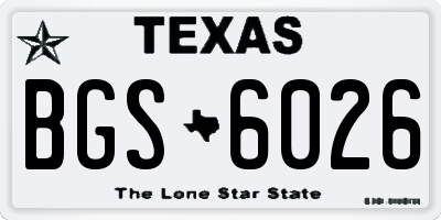 TX license plate BGS6026