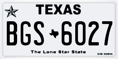 TX license plate BGS6027