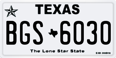 TX license plate BGS6030