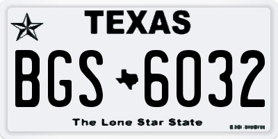 TX license plate BGS6032