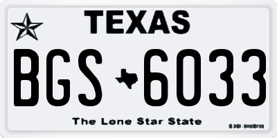 TX license plate BGS6033