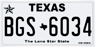 TX license plate BGS6034