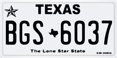 TX license plate BGS6037