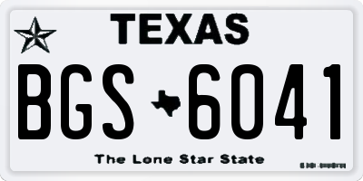TX license plate BGS6041