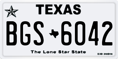 TX license plate BGS6042
